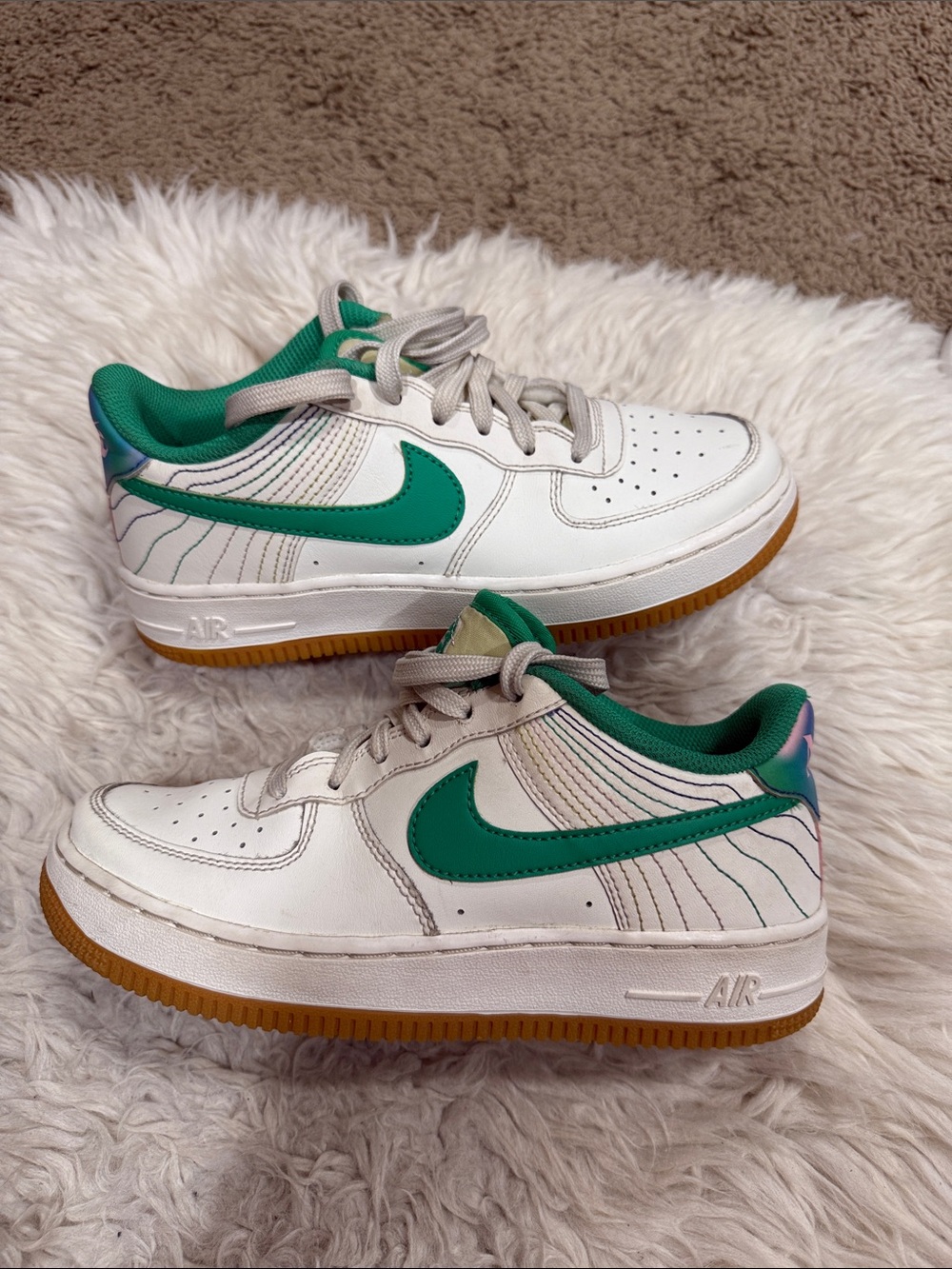 Nike Air Force 1 LV8 4 Big Kids' Shoes-Sail/Pink/Blue/Green (FJ7540-100)